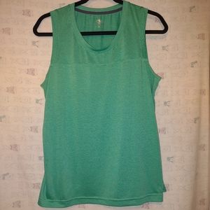 Athletic Works Shirt Woman Size Large Color Green Sleeveless Crew Neck Polyester